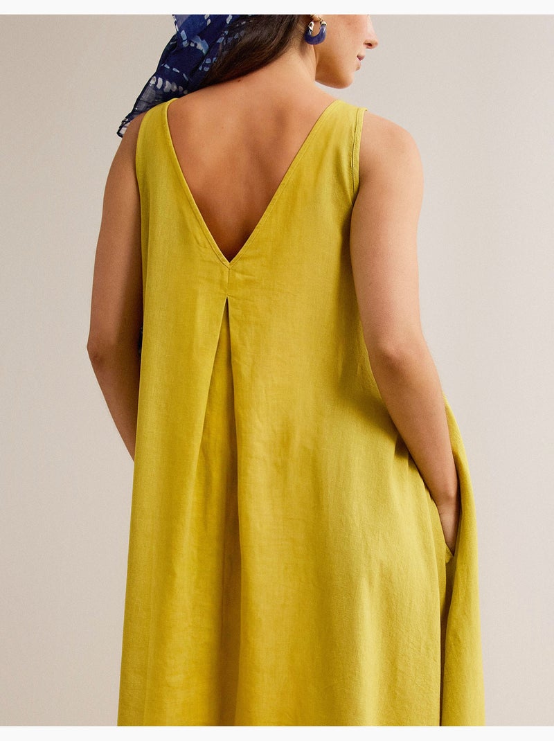 Robe en lin, mo fashion Jaune - Kiabi
