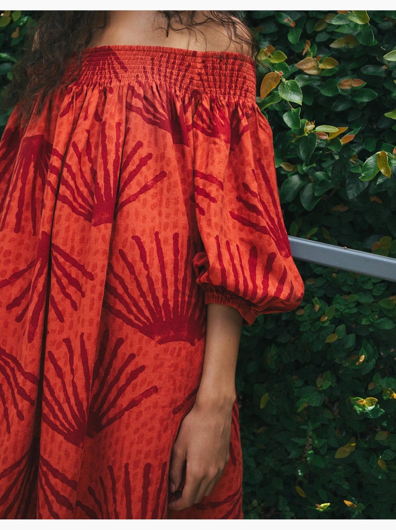 Robe en lin, mo fashion Rouge - Kiabi