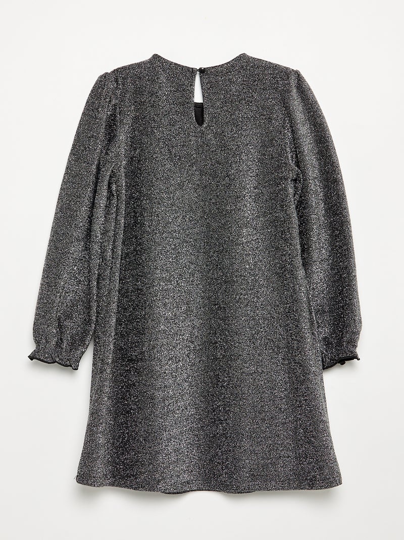Robe en maille brillante avec noeuds fantaisie Gris - Kiabi