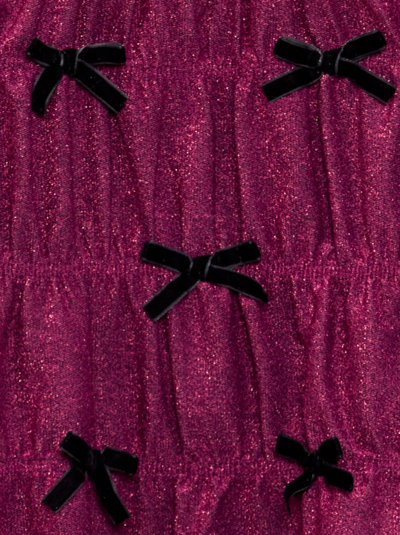 Robe en maille brillante avec noeuds fantaisie Rouge - Kiabi