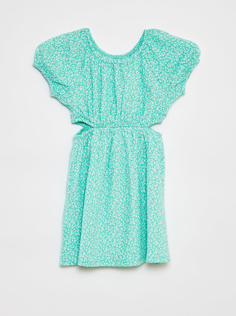 Robe en maille crêpe imprimée VERT - Kiabi