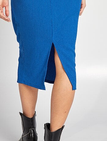 Robe en maille crêpe mi-longue