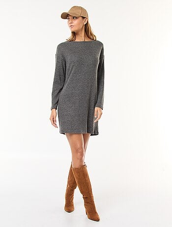 Robe en maille doudou à manches longues