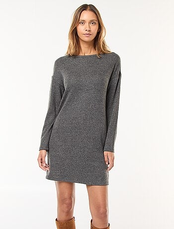 Robe en maille doudou à manches longues