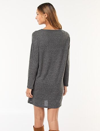 Robe en maille doudou à manches longues