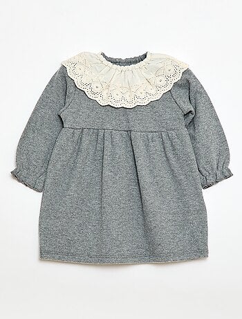 Robe en maille doudou avec col fantaisie