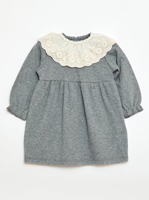 Robe en maille doudou avec col fantaisie - Kiabi