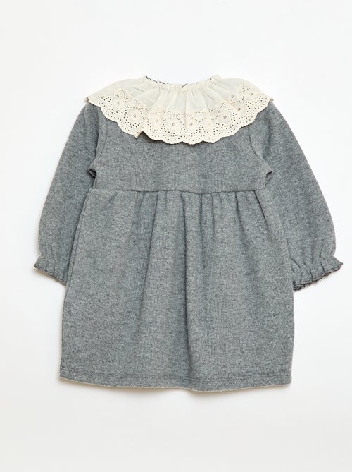 Robe en maille doudou avec col fantaisie - Kiabi