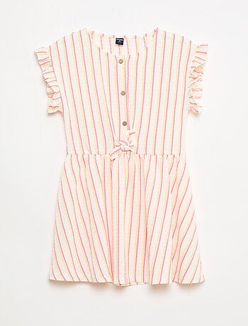 Robe en maille gaufrée boutonnée sur le devant