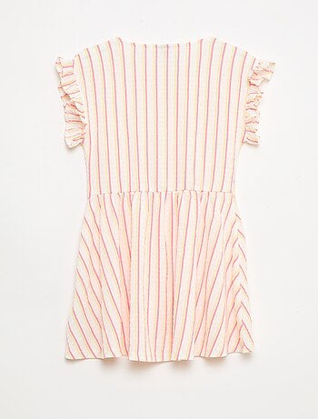 Robe en maille gaufrée boutonnée sur le devant