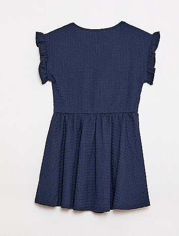 Robe en maille gaufrée boutonnée sur le devant