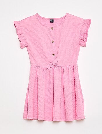 Robe en maille gaufrée boutonnée sur le devant