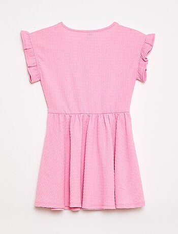 Robe en maille gaufrée boutonnée sur le devant