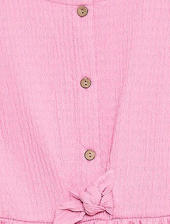 Robe en maille gaufrée boutonnée sur le devant