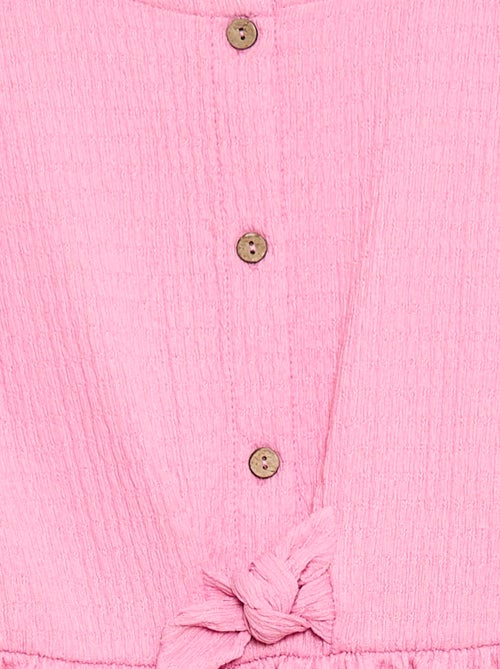 Robe en maille gaufrée boutonnée sur le devant - Kiabi