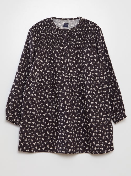 Robe en maille gaufrée fleurie - Kiabi
