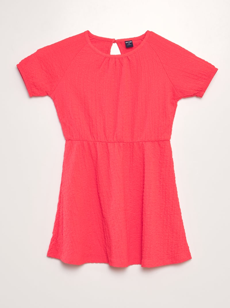 Robe en maille gaufrée Rouge - Kiabi