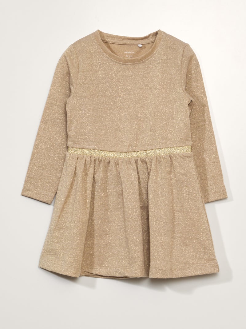 Robe en maille irisée Rose doré - Kiabi