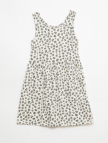 Robe en maille légère fine bretelles all-over en coton