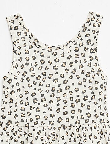 Robe en maille légère fine bretelles all-over en coton