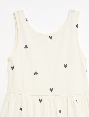 Robe en maille légère fine bretelles all-over en coton