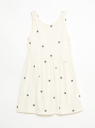 Robe en maille légère fine bretelles all-over en coton