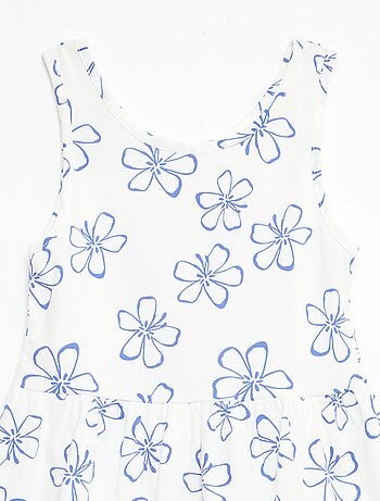 Robe en maille légère fine bretelles all-over en coton