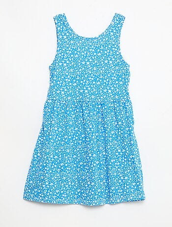 Robe en maille légère fine bretelles all-over en coton