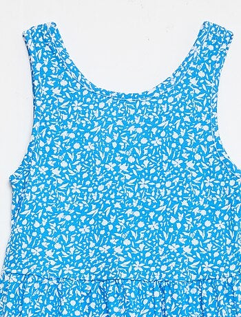 Robe en maille légère fine bretelles all-over en coton