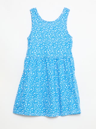 Robe en maille légère fine bretelles all-over en coton