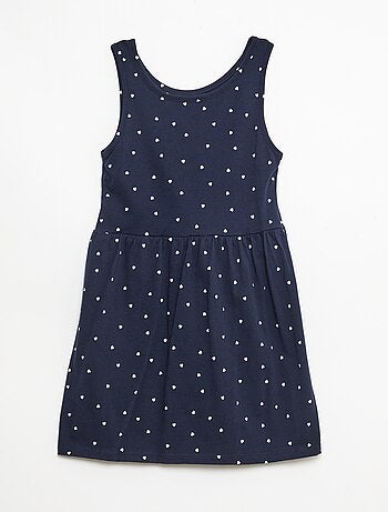 Robe en maille légère fine bretelles all-over en coton