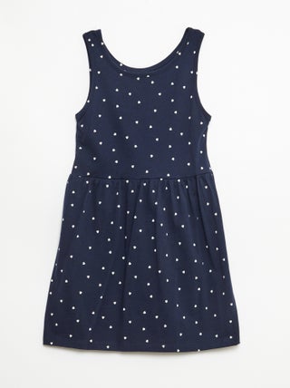Robe en maille légère fine bretelles all-over en coton