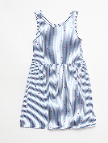 Robe en maille légère fine bretelles all-over en coton