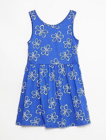 Robe en maille légère fine bretelles all-over en coton