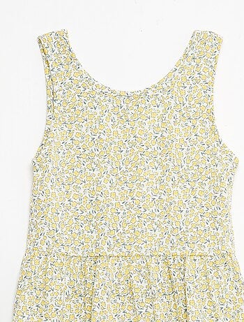 Robe en maille légère fine bretelles all-over en coton