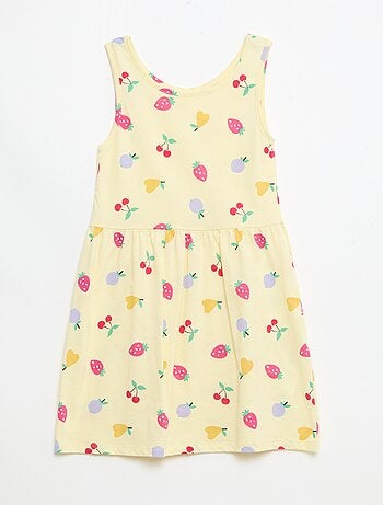 Robe en maille légère fine bretelles all-over en coton