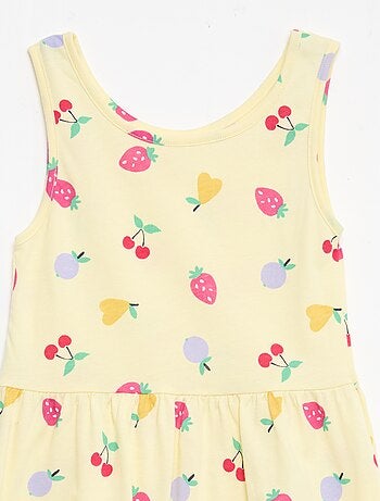 Robe en maille légère fine bretelles all-over en coton