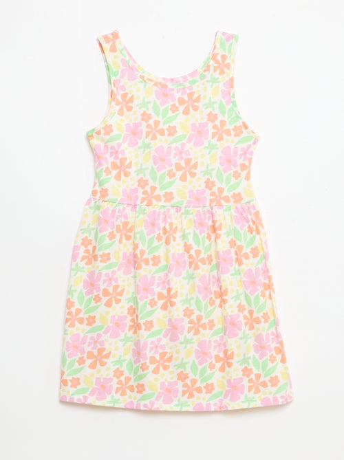 Robe en maille légère fine bretelles all-over en coton - Kiabi