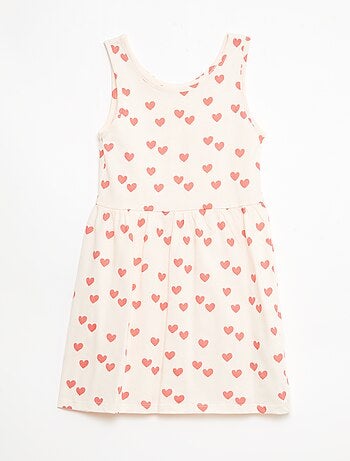 Robe en maille légère fine bretelles all-over en coton