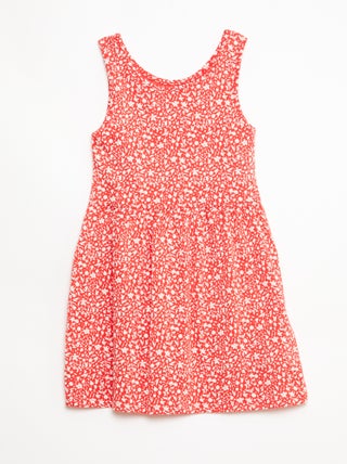 Robe en maille légère fine bretelles all-over en coton