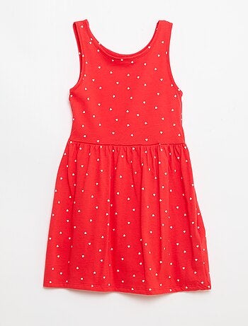 Robe en maille légère fine bretelles all-over en coton