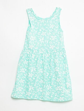 Robe en maille légère fine bretelles all-over en coton