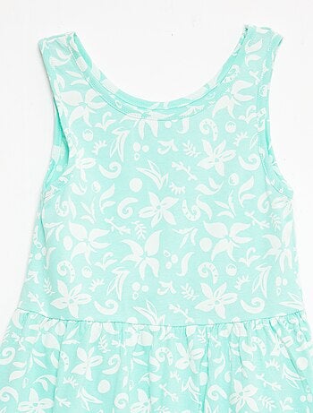 Robe en maille légère fine bretelles all-over en coton