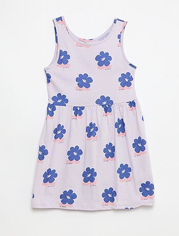 Robe en maille légère fine bretelles all-over en coton