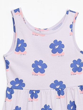 Robe en maille légère fine bretelles all-over en coton