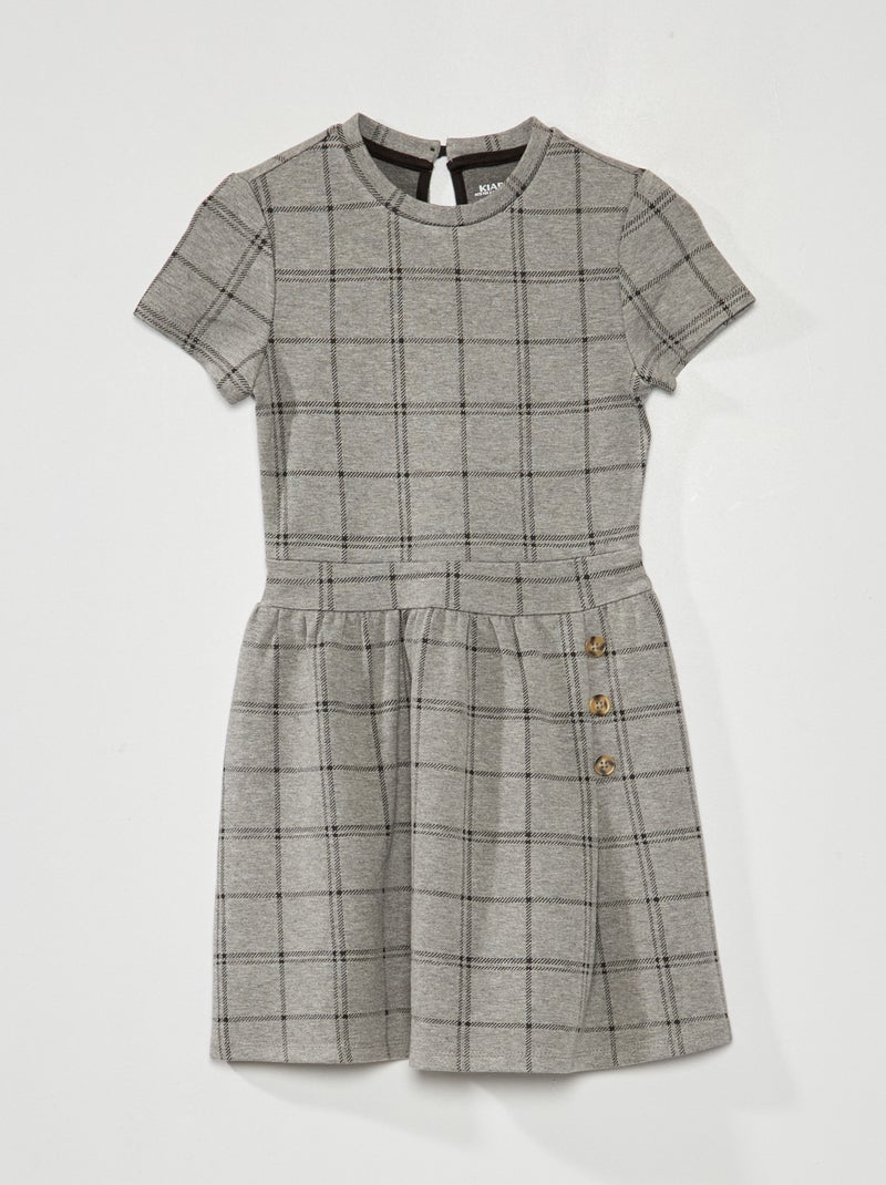 Robe en maille milano à 'rayures' Gris Fille Kiabi