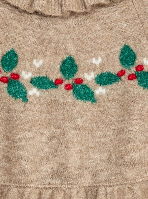 Robe en maille mousseuse 'Noël' avec collerette - Kiabi