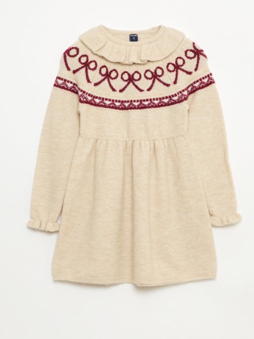 Robe en maille mousseuse 'Noël' avec collerette - Kiabi
