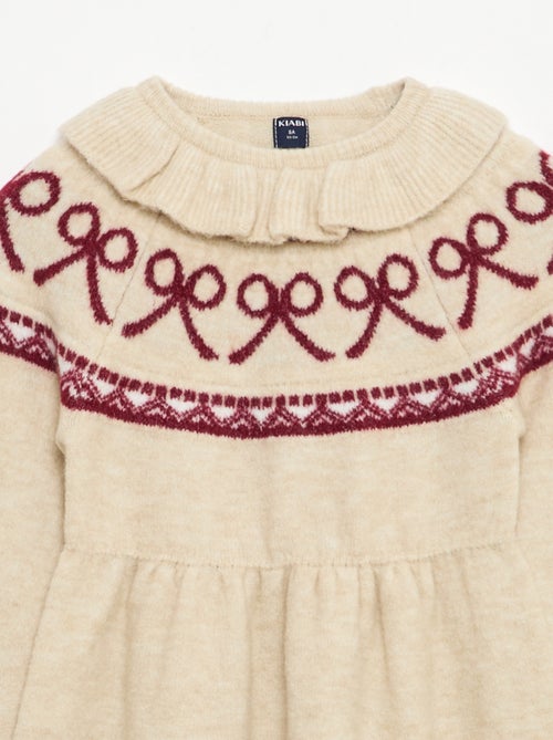 Robe en maille mousseuse 'Noël' avec collerette - Kiabi