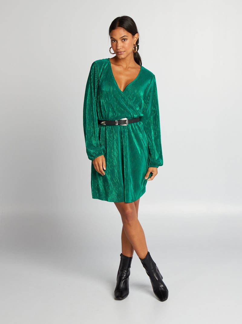 Robe en maille plissée brillante GREENPLEAT - Kiabi